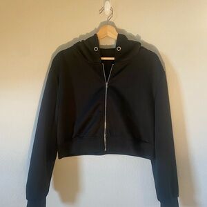 Black Cropped Hoodie